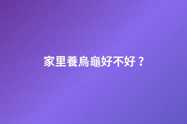 家里養烏龜好不好？